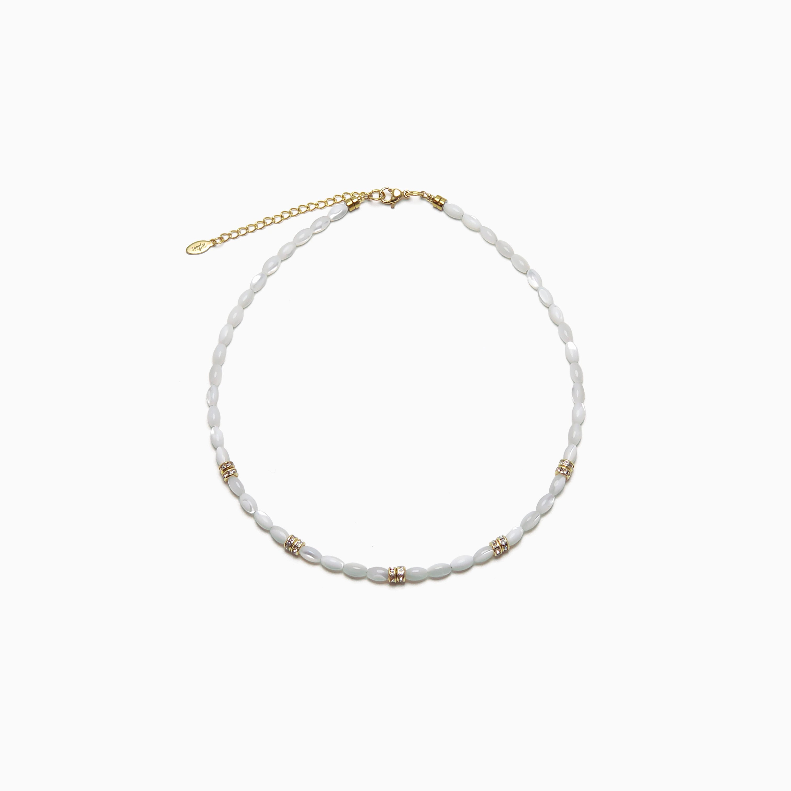 Collier Grain de riz à strass